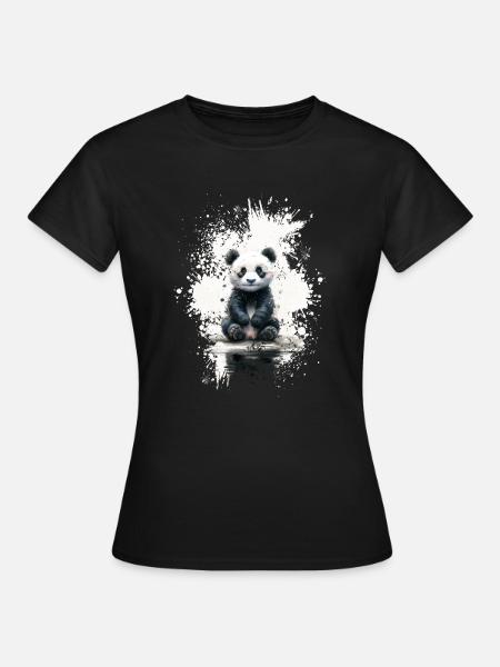 Pandabär - Frauen T-Shirt - Schwarz