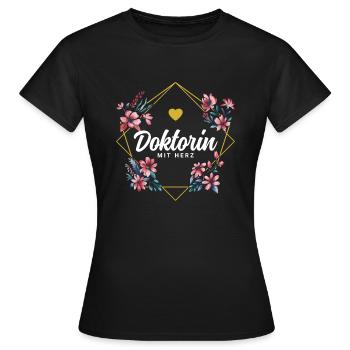 Doktorin mit Herz - Frauen T-Shirt - Schwarz - Vorne - AI Model Female 172 dark (172cm)