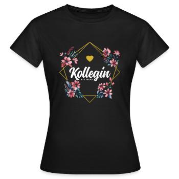 Kollegin mit Herz - Frauen T-Shirt - Schwarz - Vorne - AI Model Female 172 dark (172cm)