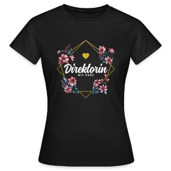 Direktorin mit Herz - Frauen T-Shirt - Schwarz - Vorne - AI Model Female 172 dark (172cm)
