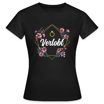 Verlobt - Frauen T-Shirt - Schwarz - Vorne - AI Model Female 172 dark (172cm)