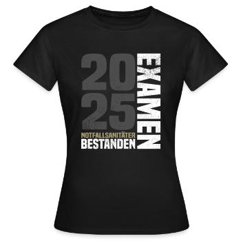Notfallsanitäter Examen 2025 - Frauen T-Shirt - Schwarz - Vorne - AI Model Female 172 dark (172cm)