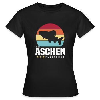 Äschen Flüsterer - Frauen T-Shirt - Schwarz - Vorne - AI Model Female 172 dark (172cm)