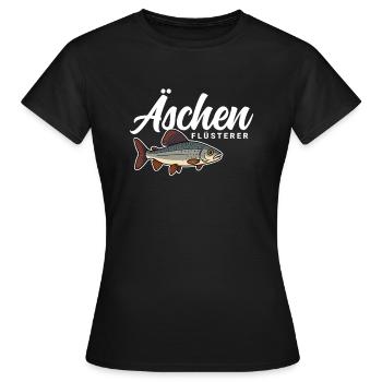 Äschen Flüsterer - Frauen T-Shirt - Schwarz - Vorne - AI Model Female 172 dark (172cm)