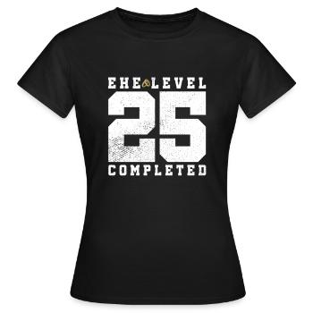 Mariage Niveau 25 Terminé - T-shirt Femme - noir - Devant - AI Model Female 172 dark (172cm)
