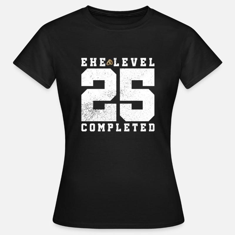 Matrimonio Livello 25 Completato - Maglietta da donna - nero