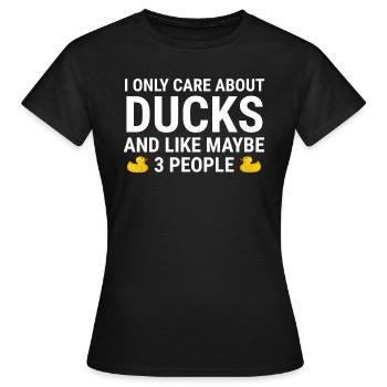 I Only Care About Ducks Funny Duck Lovers T-shirt - Women's T-Shirt - black - Front - AI Model Female 172 dark (172cm)