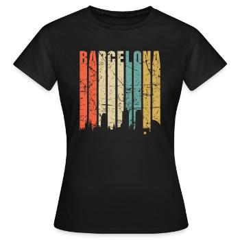Barcelone - T-shirt Femme - noir - Devant - AI Model Female 172 dark (172cm)