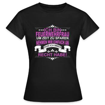 Feuerwehrfrau Feuer Geschenk Geschenkidee - Frauen T-Shirt - Schwarz - Vorne - AI Model Female 172 dark (172cm)