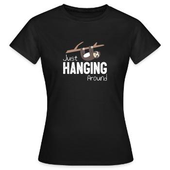 Faultier - Frauen T-Shirt - Schwarz - Vorne - AI Model Female 172 dark (172cm)