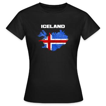 Islande - T-shirt Femme - noir - Devant - AI Model Female 172 dark (172cm)