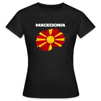 Macédoine - T-shirt Femme - noir - Devant - AI Model Female 172 dark (172cm)