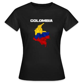Kolumbien - Frauen T-Shirt - Schwarz - Vorne - AI Model Female 172 dark (172cm)