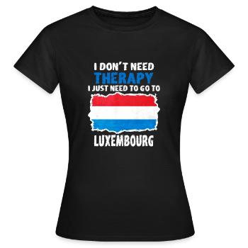 Luxembourg - T-shirt Femme - noir - Devant - AI Model Female 172 dark (172cm)