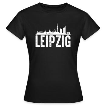Leipzig - T-shirt Femme - noir - Devant - AI Model Female 172 dark (172cm)