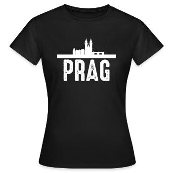 Prag - Frauen T-Shirt - Schwarz - Vorne - AI Model Female 172 dark (172cm)