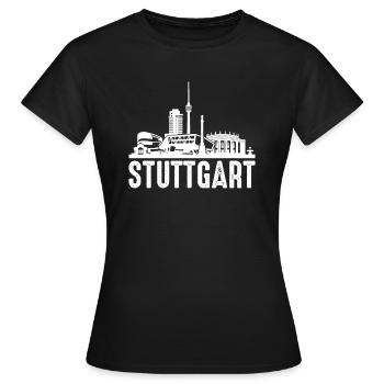 Stuttgart - T-shirt Femme - noir - Devant - AI Model Female 172 dark (172cm)