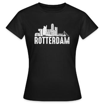Rotterdam - Frauen T-Shirt - Schwarz - Vorne - AI Model Female 172 dark (172cm)