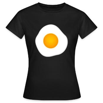 Œuf au plat le matin. - T-shirt Femme - noir - Devant - AI Model Female 172 dark (172cm)
