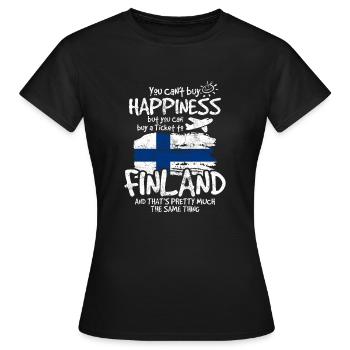 Finland - Women's T-Shirt - black - Front - AI Model Female 172 dark (172cm)
