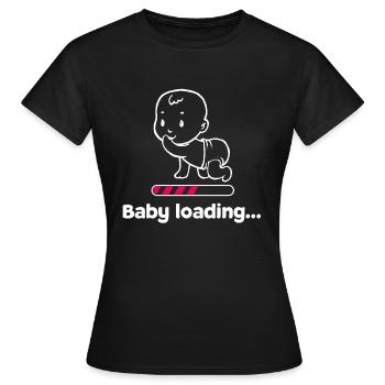 Bébé enceinte bébé ventre grossesse Parents - T-shirt Femme - noir - Devant - AI Model Female 172 dark (172cm)