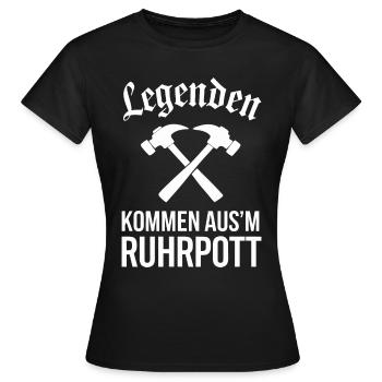 Rhénanie-du-Nord-Westphalie Rhénanie-du-Nord-Westphalie Rhénanie-du-Nord-Westphalie Allemagne Ruhrpott - T-shirt Femme - noir - Devant - AI Model Female 172 dark (172cm)