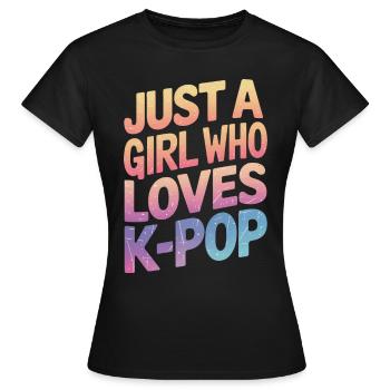 K-Pop Music Korean Pop - Women's T-Shirt - black - Front - AI Model Female 172 dark (172cm)