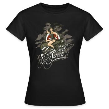 bombshell_jane - Women's T-Shirt - black - Front - AI Model Female 172 dark (172cm)