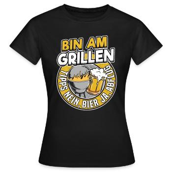 Barbecues cadeau Drôle fête des pères papa barbecue bière - T-shirt Femme - noir - Devant - AI Model Female 172 dark (172cm)