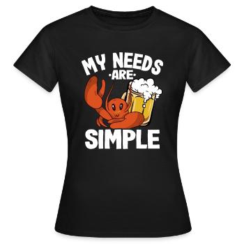Crabes du homard amateurs de fruits de mer - T-shirt Femme - noir - Devant - AI Model Female 172 dark (172cm)