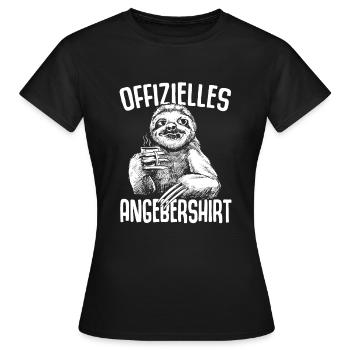 Offizielles Angebershirt Lustiges Angeber Faultier - Frauen T-Shirt - Schwarz - Vorne - AI Model Female 172 dark (172cm)
