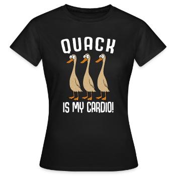 Drôle de canard canard coin-coin est mon cardio - T-shirt Femme - noir - Devant - AI Model Female 172 dark (172cm)