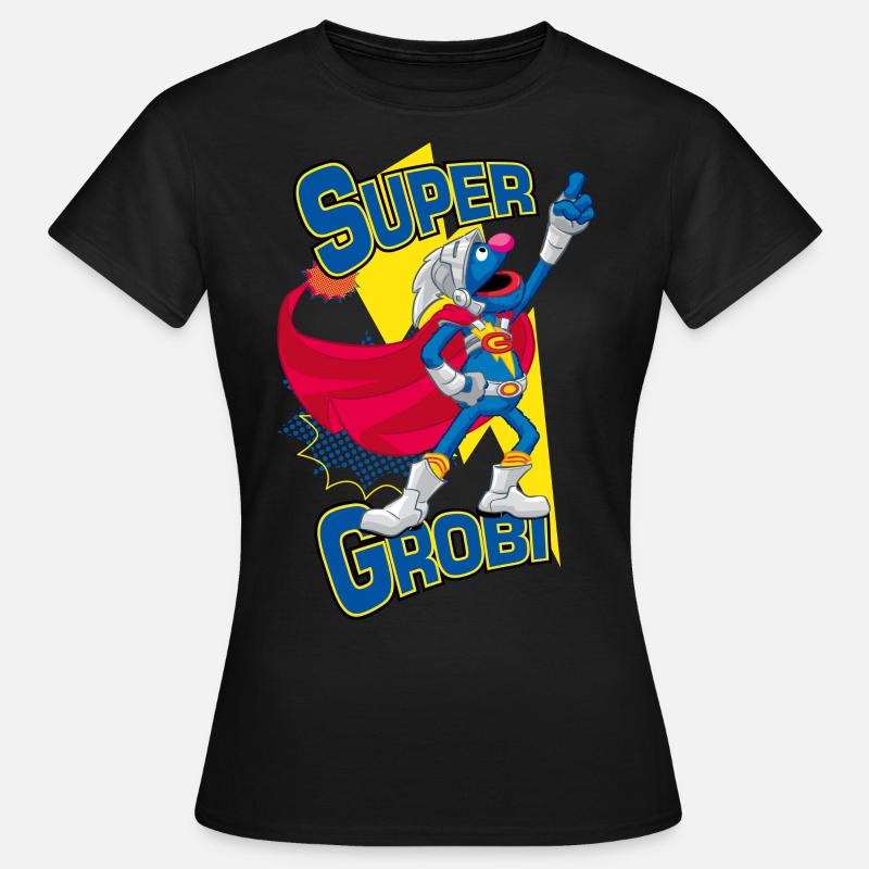 Sesamstraße Super Grobi Superheld - Frauen T-Shirt - Schwarz