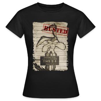 Looney Tunes Vil Coyote Busted - T-shirt Femme - noir - Devant - AI Model Female 172 dark (172cm)