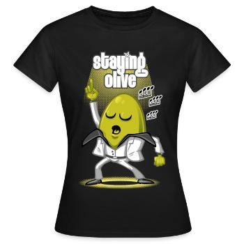 Rester olive - T-shirt Femme - noir - Devant - AI Model Female 172 dark (172cm)