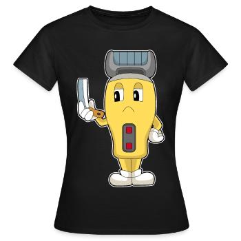 Rasoir Coiffeur Rasoir - T-shirt Femme - noir - Devant - AI Model Female 172 dark (172cm)