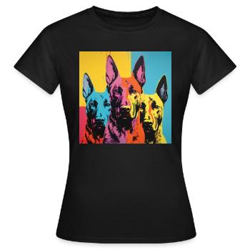 Berger Belge - POP ART - T-shirt Femme - noir - Devant - AI Model Female 172 dark (172cm)