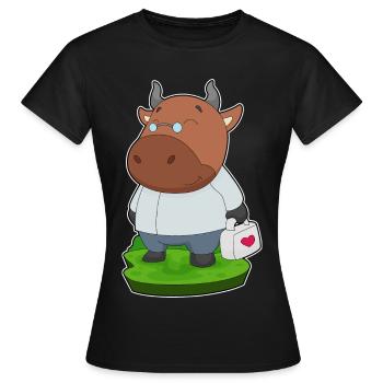Trousse de premiers secours Bull Doctor - T-shirt Femme - noir - Devant - AI Model Female 172 dark (172cm)