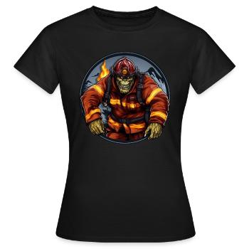 Monster Feuerwehr - Frauen T-Shirt - Schwarz - Vorne - AI Model Female 172 dark (172cm)