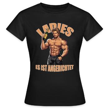 JGA Ladies es ist angerichtet lustiges JGA - Frauen T-Shirt - Schwarz - Vorne - AI Model Female 172 dark (172cm)