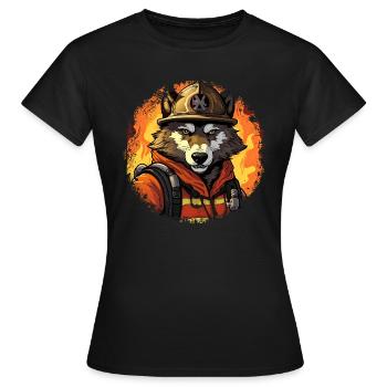 Brigade de pompiers Wolf - T-shirt Femme - noir - Devant - AI Model Female 172 dark (172cm)