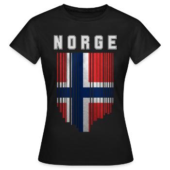 Norwegische Flagge, Norwegischer Stolz - Frauen T-Shirt - Schwarz - Vorne - AI Model Female 172 dark (172cm)