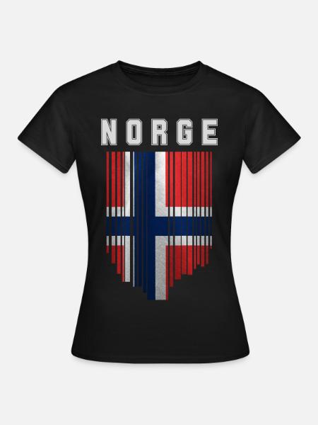 Norwegische Flagge, Norwegischer Stolz - Frauen T-Shirt - Schwarz