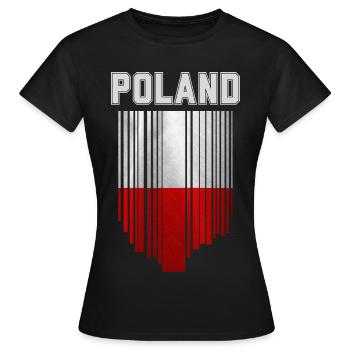 Flagge Polens, Polnischer Stolz - Frauen T-Shirt - Schwarz - Vorne - AI Model Female 172 dark (172cm)