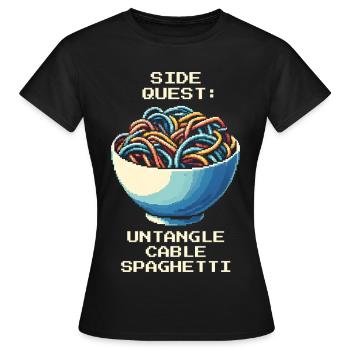 Cable clutter untangled | Cable management - Women's T-Shirt - black - Front - AI Model Female 172 dark (172cm)