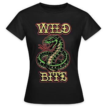 Wilder Biss - Frauen T-Shirt - Schwarz - Vorne - AI Model Female 172 dark (172cm)