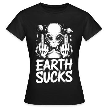 Doigt Puant Extraterrestre - T-shirt Femme - noir - Devant - AI Model Female 172 dark (172cm)