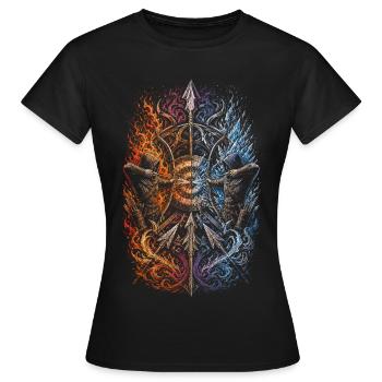 Bogenschießen Bogenschütze - Frauen T-Shirt - Schwarz - Vorne - AI Model Female 172 dark (172cm)