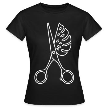 Scissors & Monstera - Women's T-Shirt - black - Front - AI Model Female 172 dark (172cm)