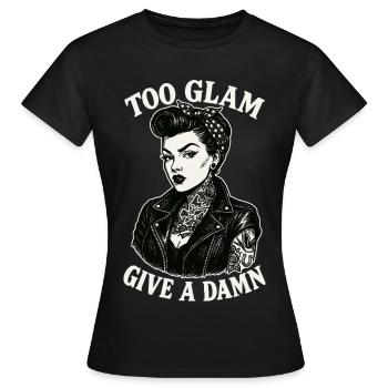 Pin-Up Girl : Trop glamour pour se soucier d’un motard - T-shirt Femme - noir - Devant - AI Model Female 172 dark (172cm)